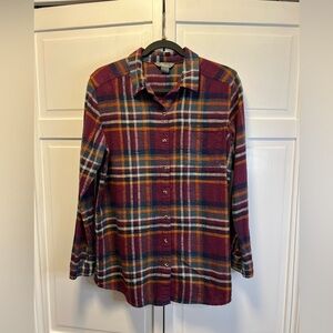 Natural Reflections Fireside Cotton Flannel Button Down Shirt Size Womens Large